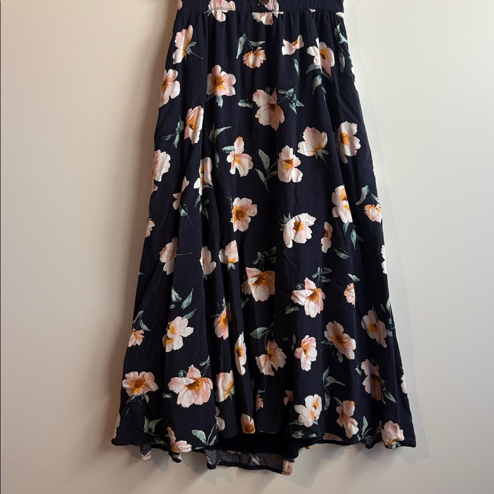 Reformation Lanai Floral Sleeveless Dress In Navy - Picture 7 of 14